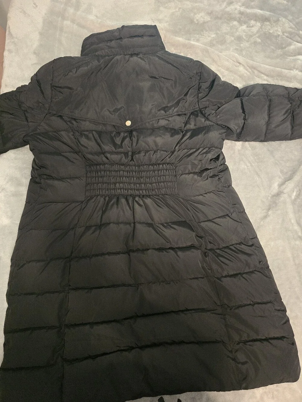 ​Michael Kors Quilted Puffer Coat Black Gold Hardware Sustainable Insulation L